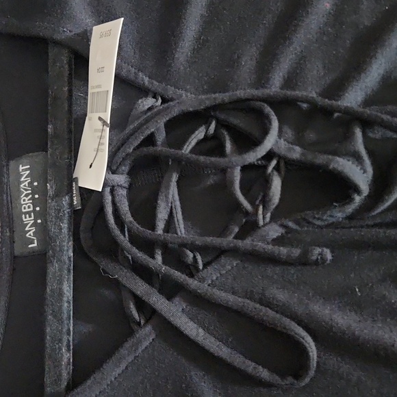 Lane Bryant Dress Womens Size 22 Black maxi high low v neck lace size 22/24 New - Picture 10 of 12